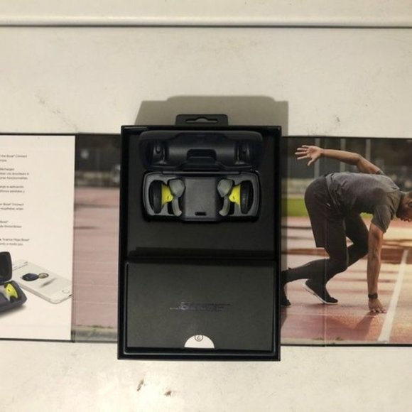 Bose SoundSport Wireless Earbuds, (Sweatproof Bluetooth Headphones), Navy/Citron